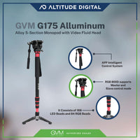 GVM G175 Alluminum Alloy 5-Section Monopod Features
