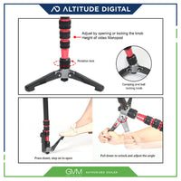 Illustration of how to properly use the GVM G175 monopod