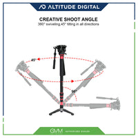 GVM G175 Alluminum Alloy 5-Section Monopod can swivel 360 degrees can tilt 45 degrees