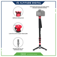 How to attach a camera to the GVM G175 Alluminum Alloy 5-Section Monopod