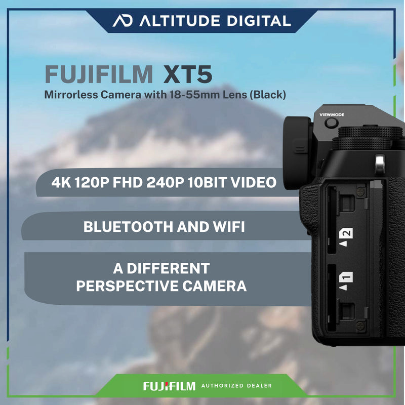 FUJIFILM X-T5 Mirrorless Camera with 18-55mm Lens (Black)