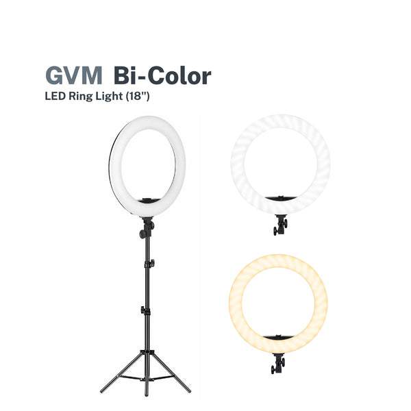 GVM Bi-Color LED Ring Light (18")