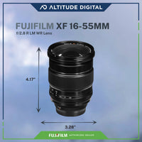 FUJIFILM XF 16-55mm F2.8 R LM WR Lens is 4.17 inches long and 3.28 inches wide