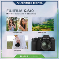 Fujifilm X-S10 used for portrait, landscape, and outdoor photography