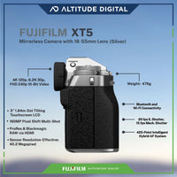 Side view of the Fujifilm XT5 Mirrorless Camera