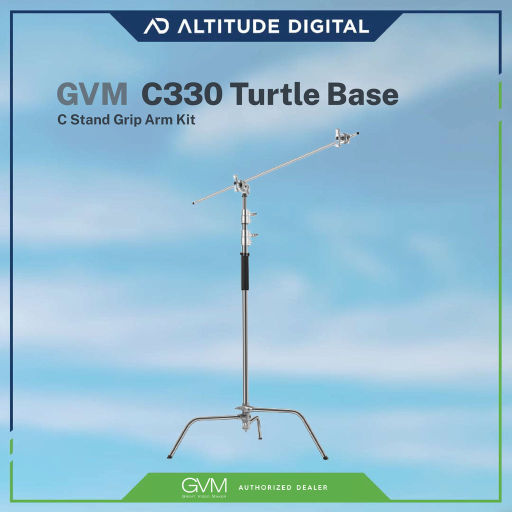 GVM C320 Turtle Base C-Stand & Grip Arm Kit (10.5′, Black) - GVM Official  Site
