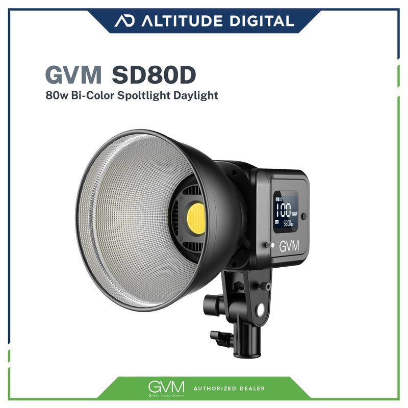 GVM SD80D Bi-Color LED Studio Video Spotlight