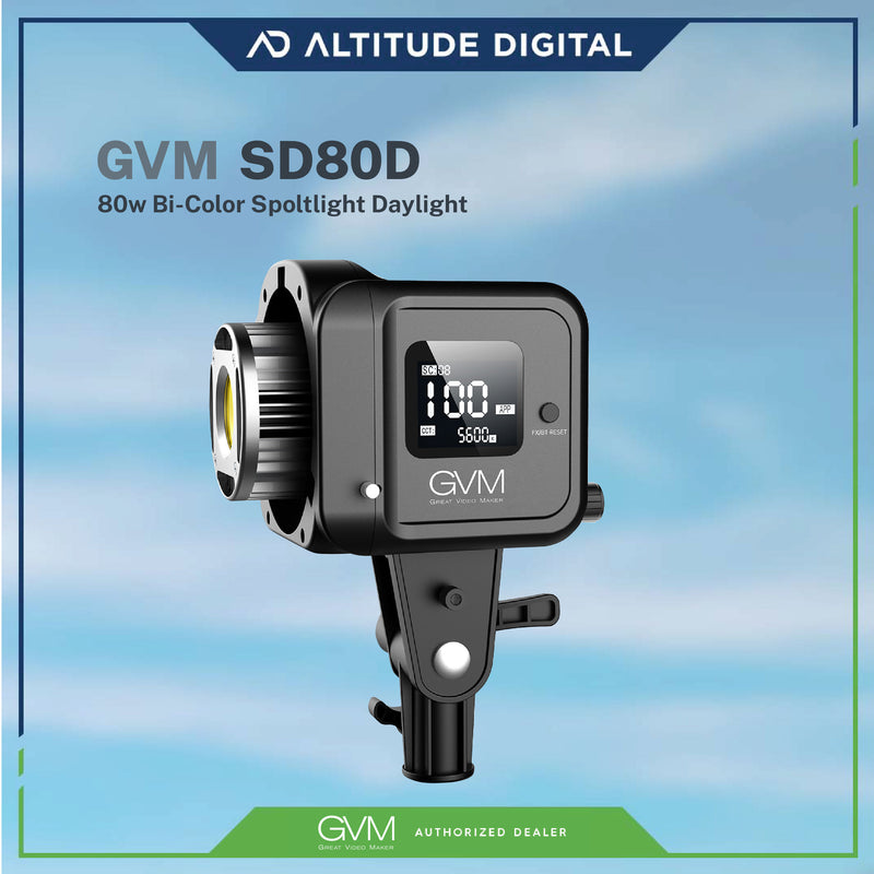GVM SD80D Bi-Color LED Studio Video Spotlight
