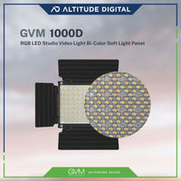 Close up shop of the lights used on the GVM 1000D
