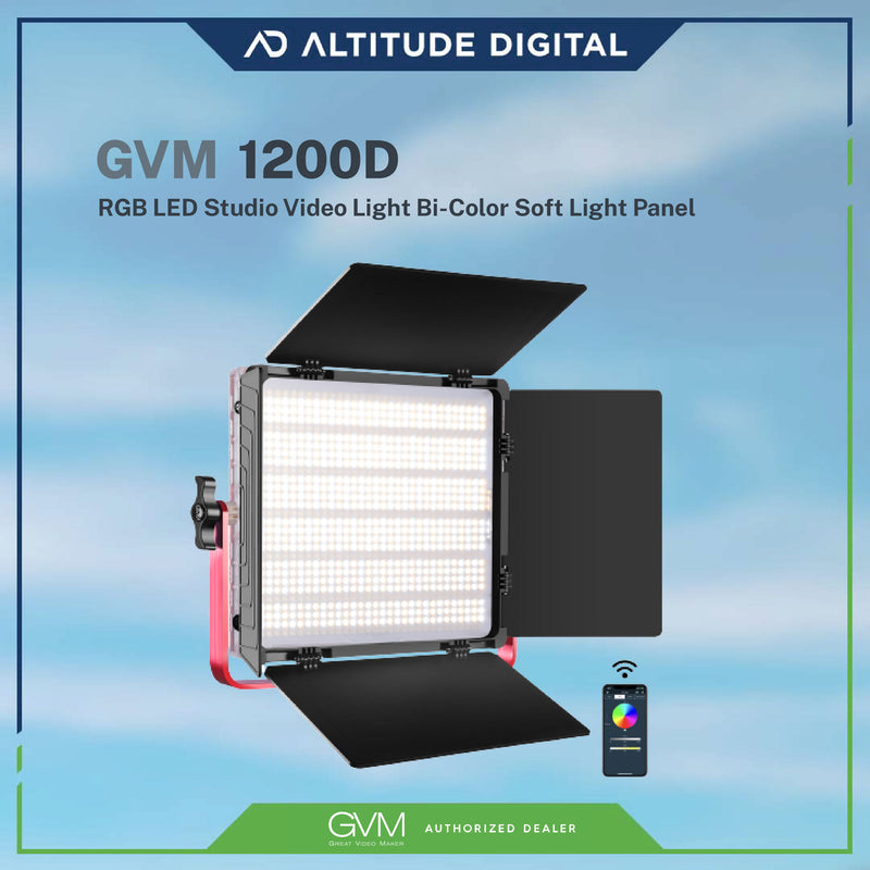 GVM 1200D 50W RGB LED Studio Video Light Bi-Color Light Panel