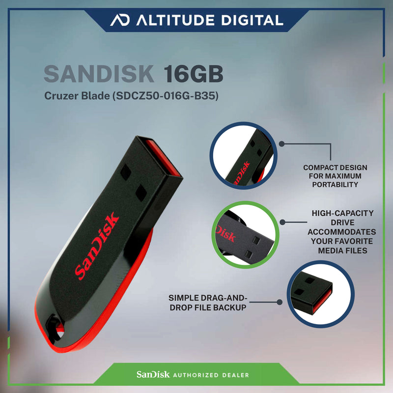 Sandisk Cruzer Blade CZ50 USB Flash Drive - Black