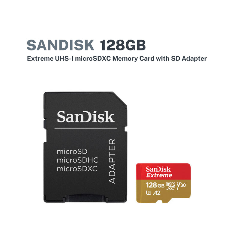SanDisk Extreme microSDXC, SQXAA 128GB w/ SD Adapter