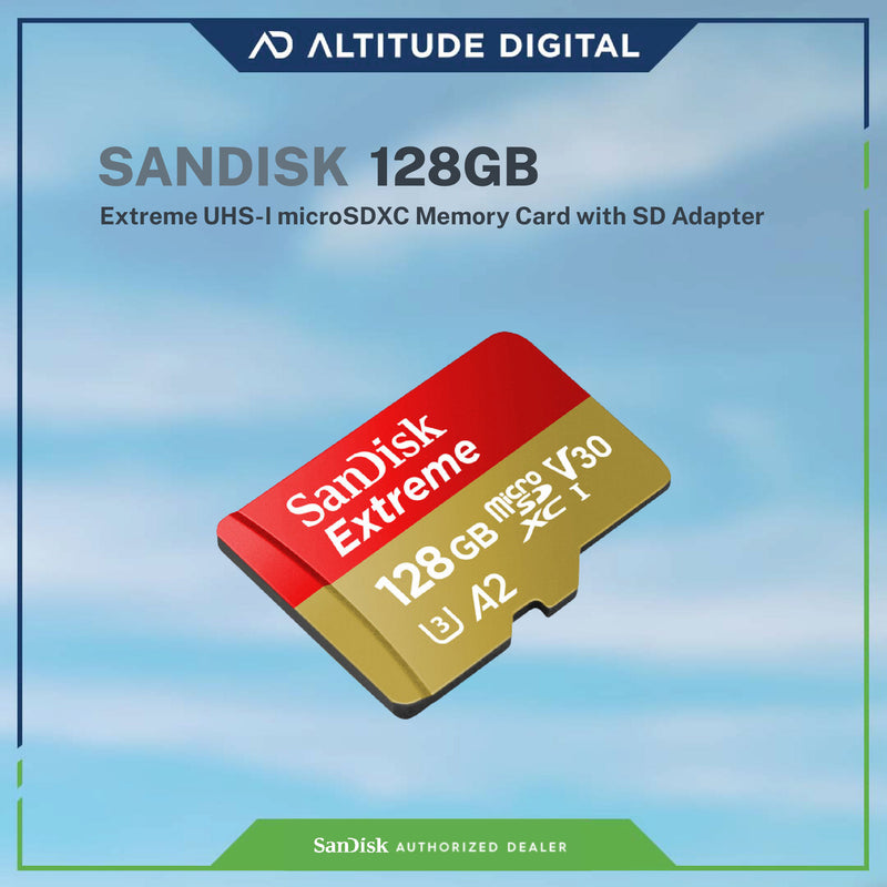 SanDisk Extreme Micro SD card, 128GB with SD Adapter