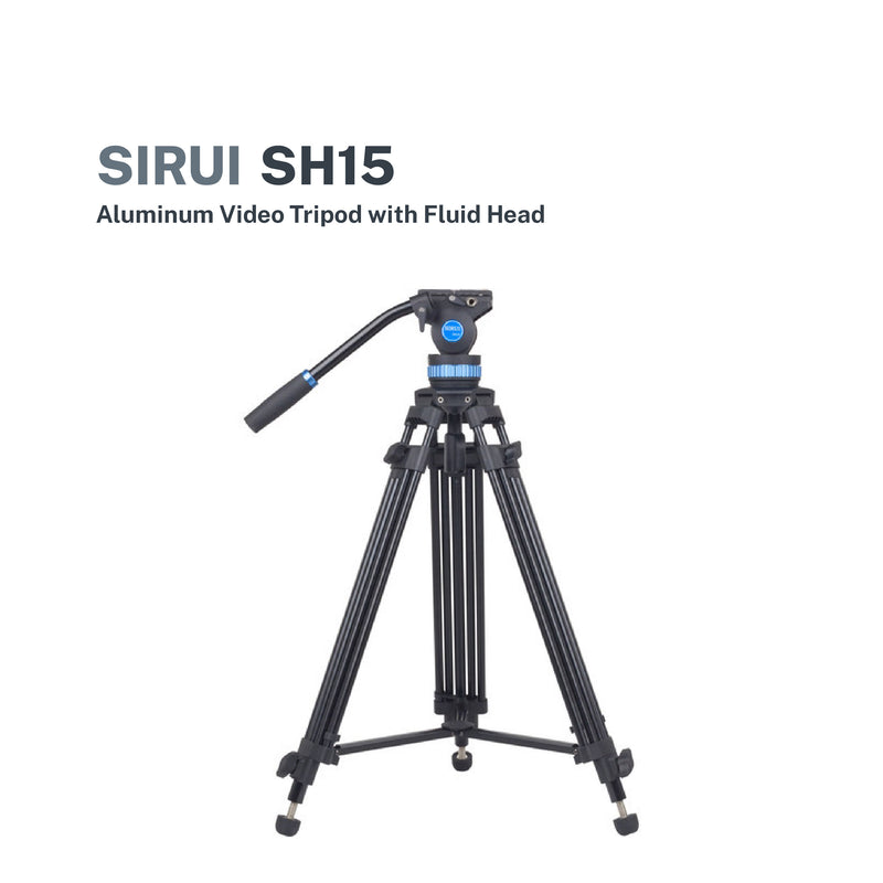 Sirui SH15 Aluminum Video Tripod with Fluid Head