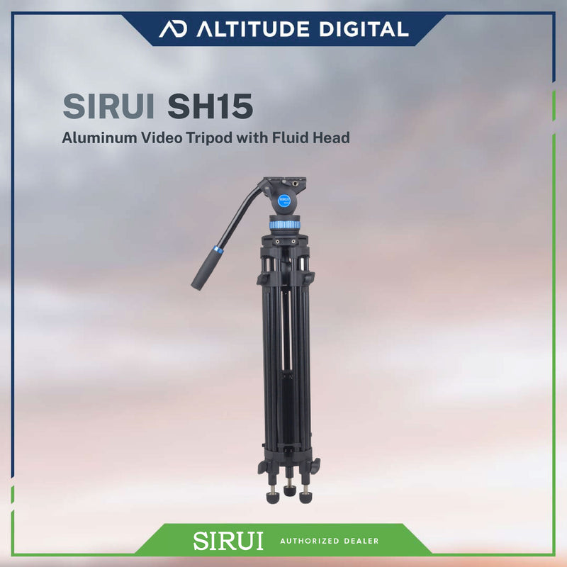 Sirui SH15 Aluminum Video Tripod with Fluid Head