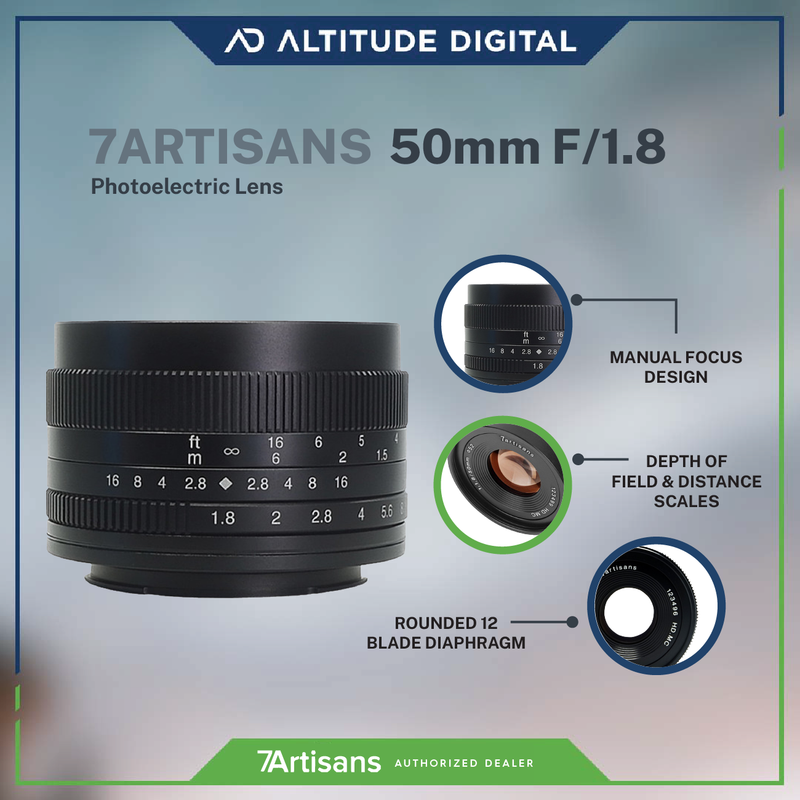 7Artisans Photoelectric 50mm F1.8 Manual Focusing Fixed Prime Lens