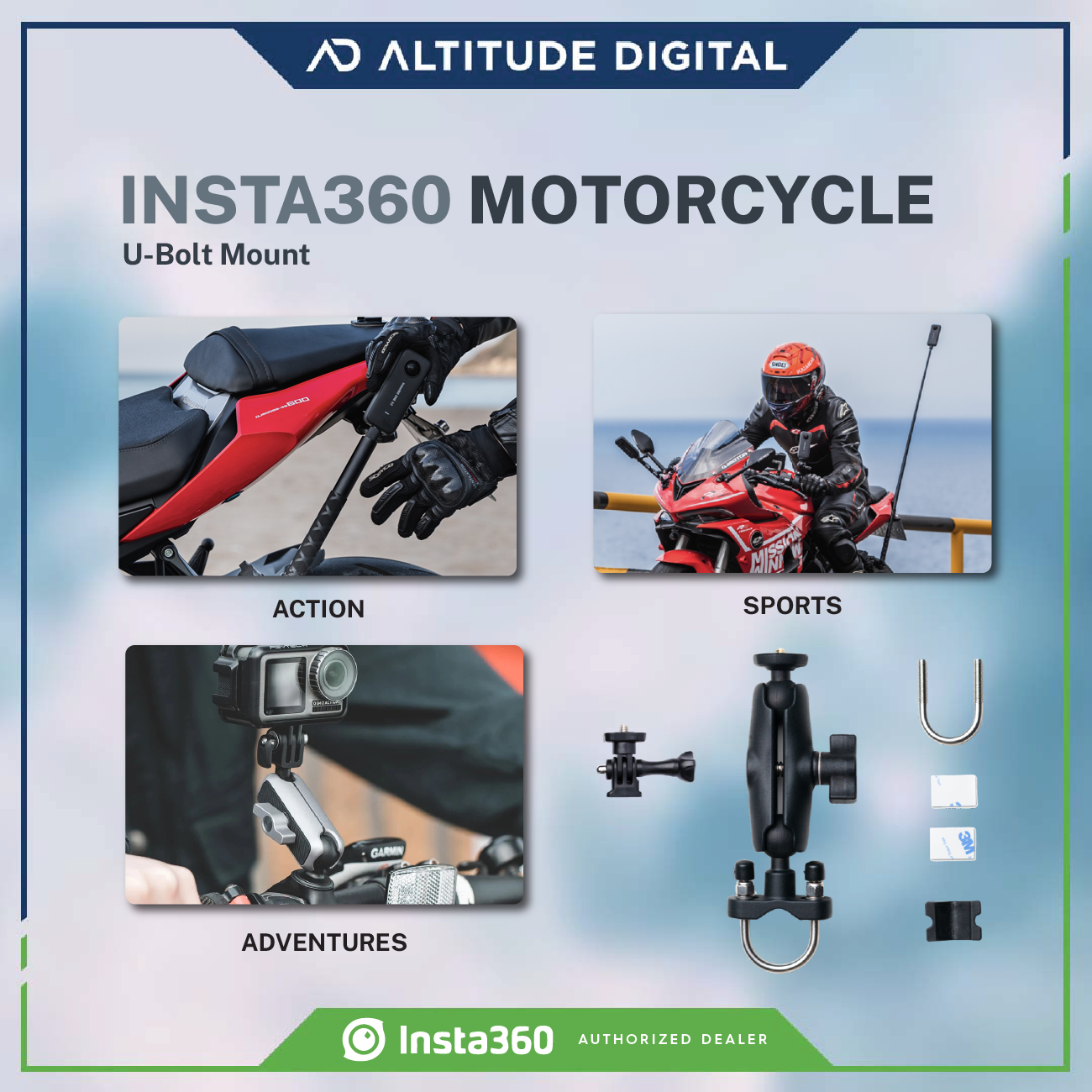 Insta360 Motorcycle UBolt Mount