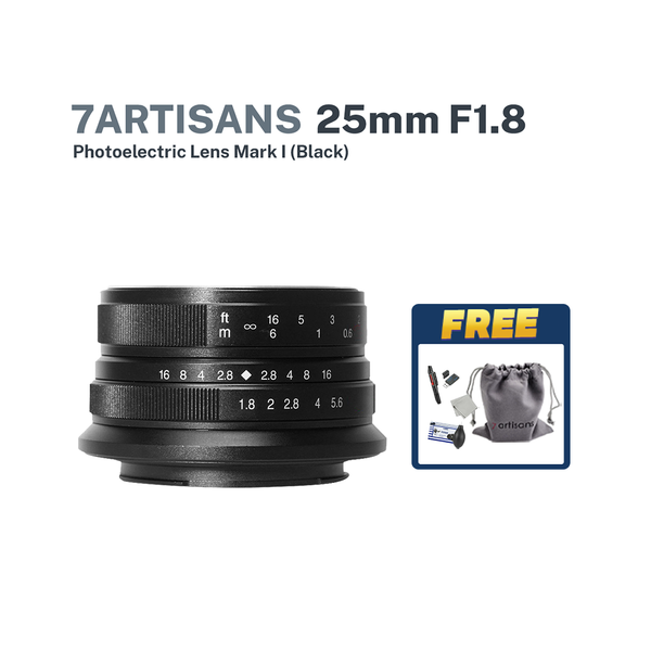 7artisans 25mm F1.8 APS-C Manual Focus Prime Fixed Lens (Black)