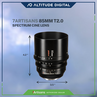 7artisans Photoelectric 85mm T2.0 Spectrum Prime Cine Lens is 4.2 inches long and 3.5 inches wide