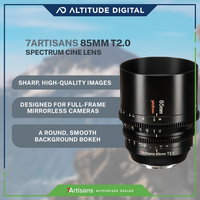 7artisans Photoelectric 85mm T2.0 Spectrum Prime Cine Lens mounted on Full-Frame mirrorless cameras