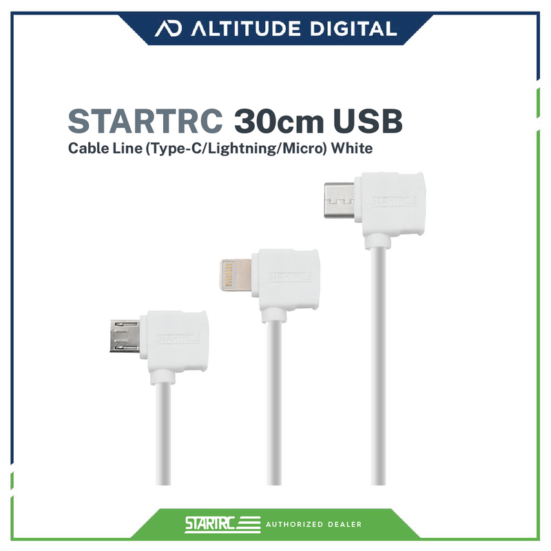 STARTRC 30cm USB line ( Type-C/Lightning/Micro) White