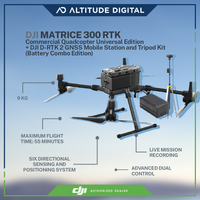 DJI Matrice 300 RTK  is 9kg and has a flight time of 55 minutes