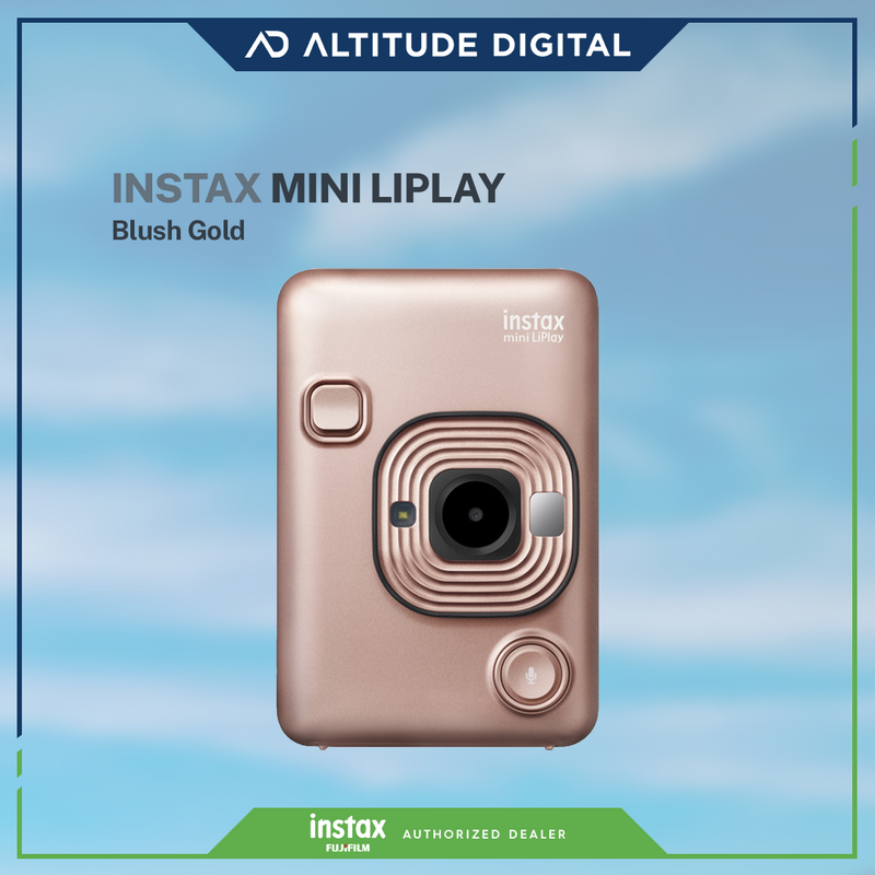 Instax Mini LiPlay Hybrid Blush Instant Camera inc 20 Shots by Fujifilm -  Gold