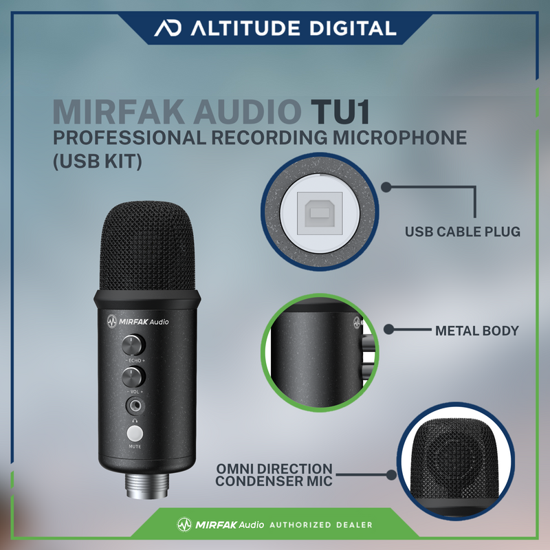 Mirfak TU1 USB KIT Professional Recording Microphone (Microphone for Camera)
