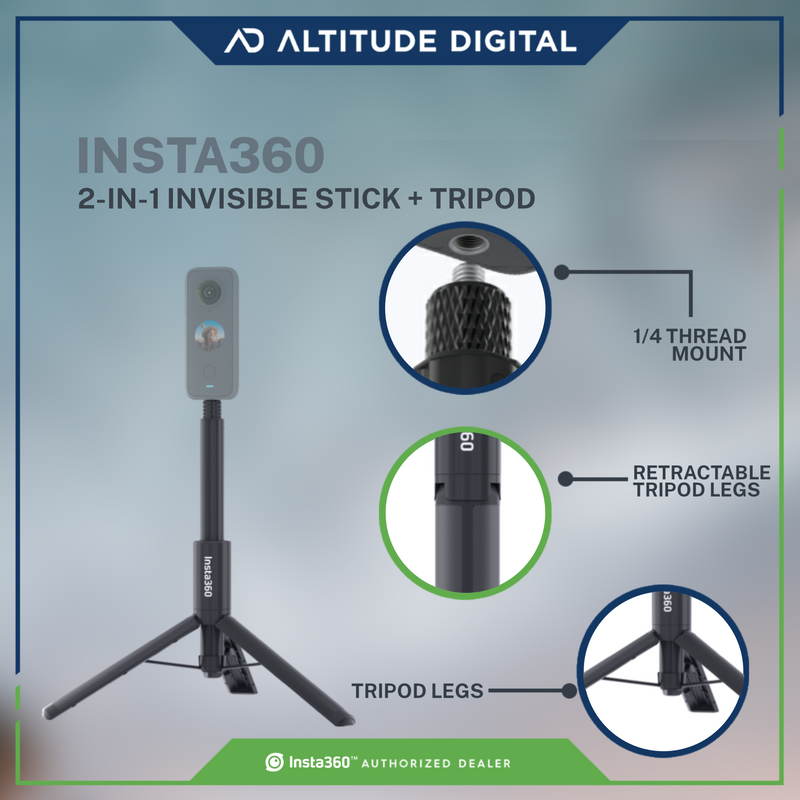 Insta360 2-in-1 Invisible Selfie Stick Tripod Altitude