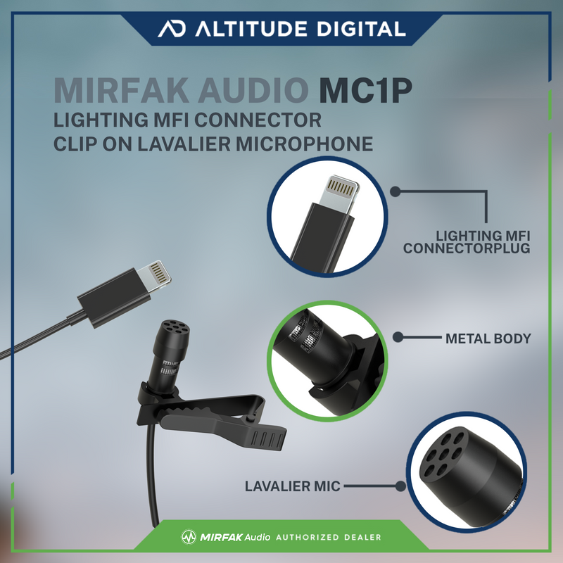 Mirfak MC1P Lightning with MFI Connector (Microphone for Smartphones)