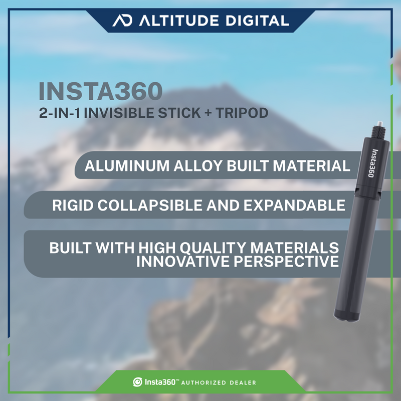 Insta360 2-in-1 Invisible Selfie Stick + Tripod for GO3, GO 2, X3, ONE X2, ONE R, ONE X