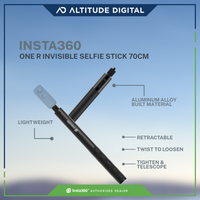 Durable Insta360 One R Invisible Selfie Stick is made with Aluminum Alloy