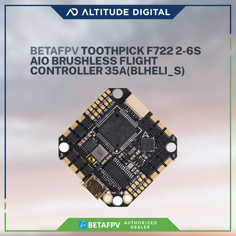 BETAFPV Toothpick F722 2 6S AIO Brushless Flight Controller 35A BLHeli