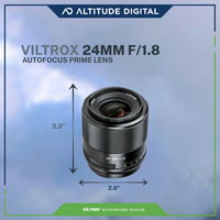 Viltrox AF 24mm f/1.8 AF Prime Lens is 3.3 inches long and 2.8 inches wide