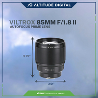 Viltrox AF 85mm f/1.8 II Autofocus Prime Lens is 3.79 inches long and 3.01 inches wide
