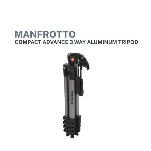 Manfrotto Compact Advanced 3 Way Aluminum Tripod (Black)